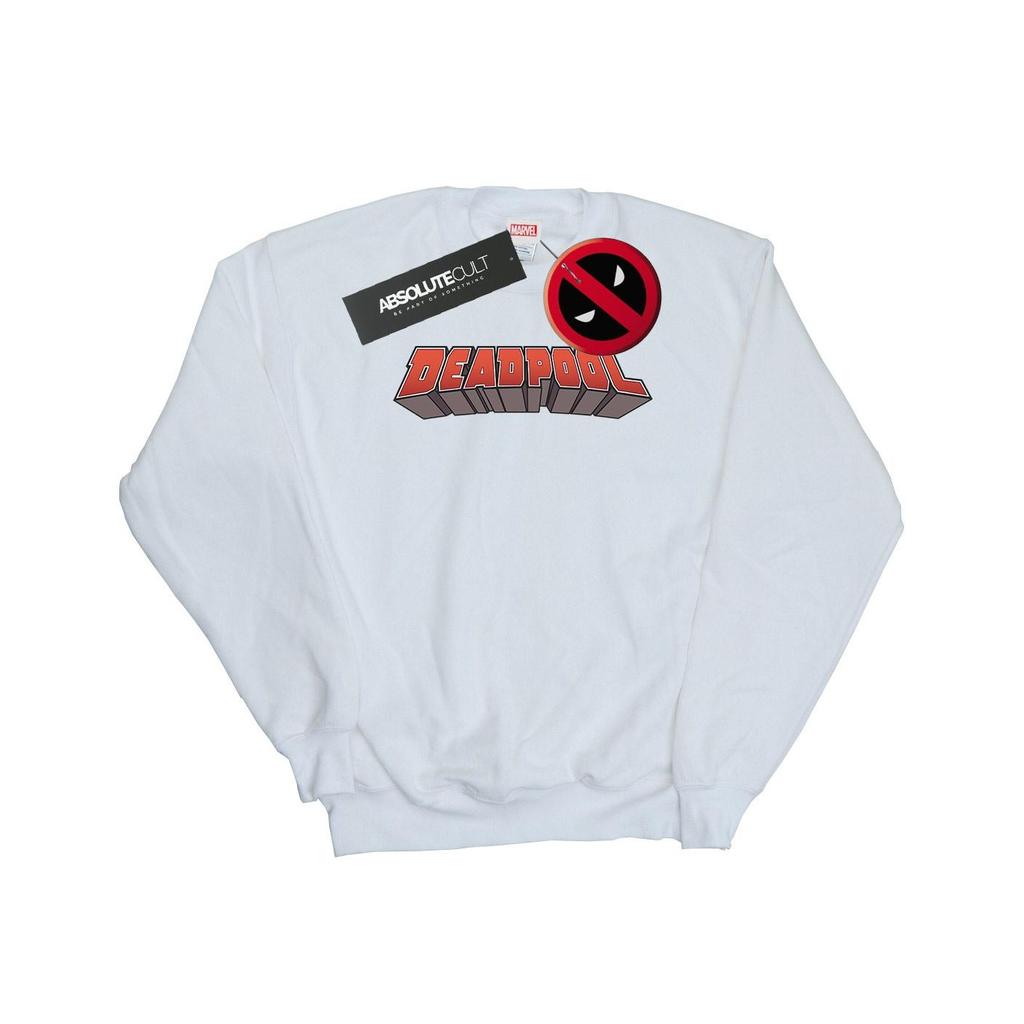 Marvel Mens Deadpool Text Logo Sweatshirt
