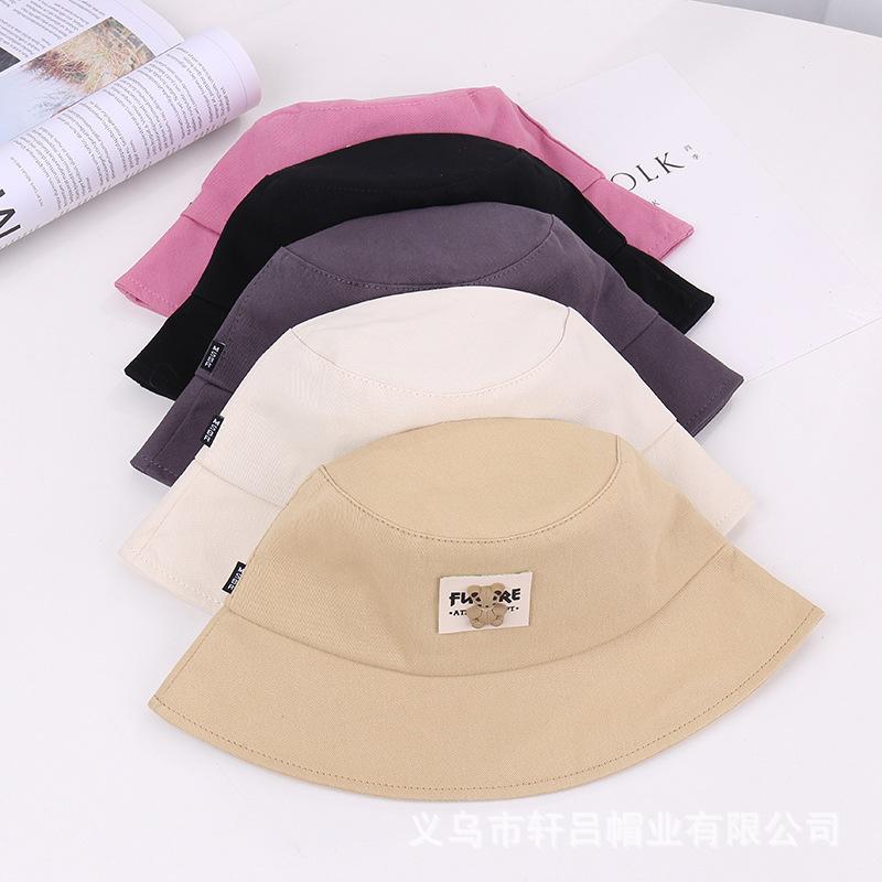 Spring New Sunshade Basin Hat Women's Casual Versatile Cartoon Bear Fisherman Hat Outdoor Sunscreen Bucket Hat