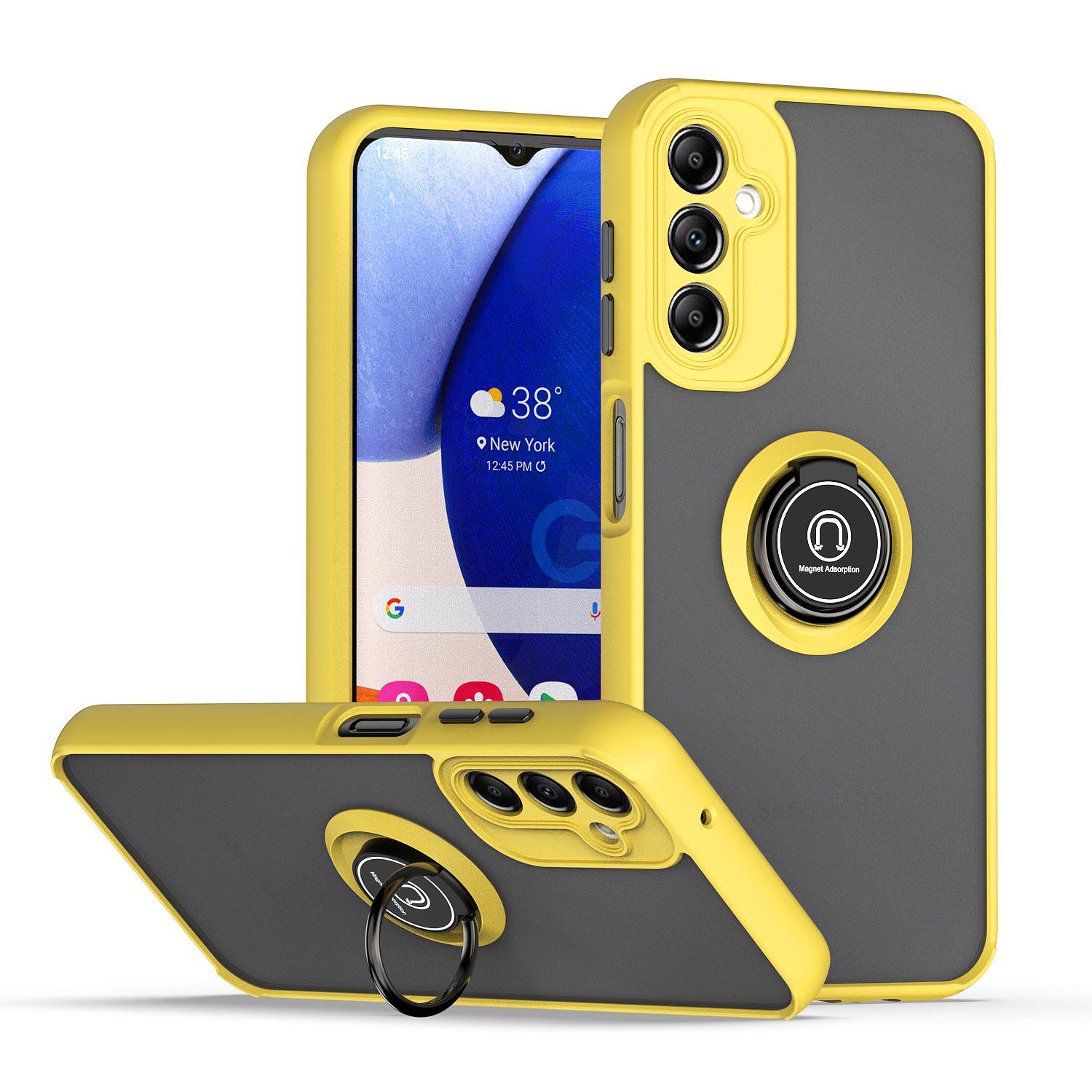 

Чехол Armor для Samsung Galaxy A16 A06 A15 5G A25 A35 A55 A05 A05S A14 A24 A34 A54 M15 чехол-кольцо подставка держатель чехол Funda Capa For Galaxy A15 5G жёлтый