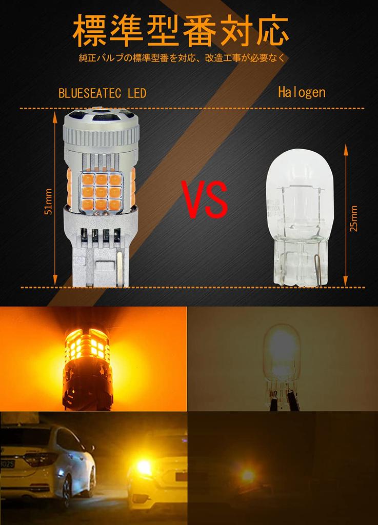 BLUESEATEC T20 LED Blinker, Bernstein, Orange, Für verschiedene Bajonettfassungen, Hohe Flimmerverhinderung,