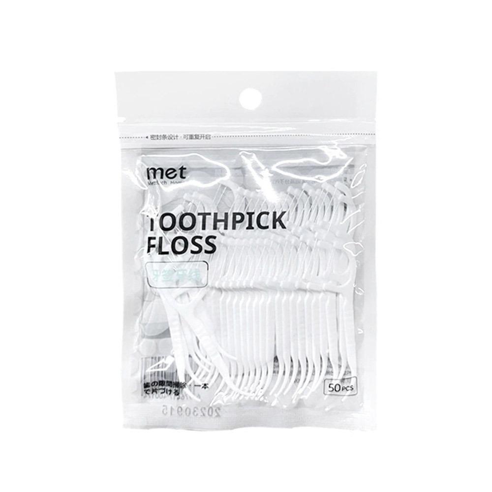 New Automatic Ejectable Floss Dispenser Oral Care Press-on Floss Organiser with 10Pcs Floss Disposable Flossing Sticks