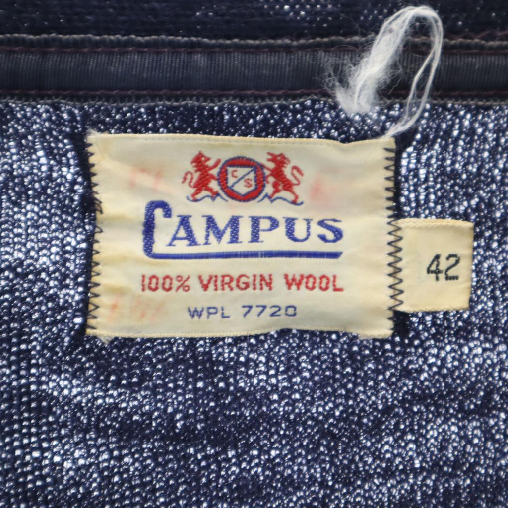 Campus 50s Vintage Wool Blend Long Sleeve Cardigan 42 Navy Men's Used