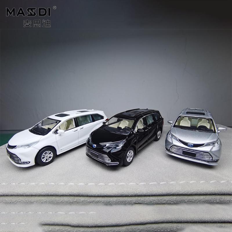 Stock 1:64 Toyota Sienna Home Mvp Series Simulation Alloy Micro Diecast Integrated Car Model Customization Toy Gift Ornament