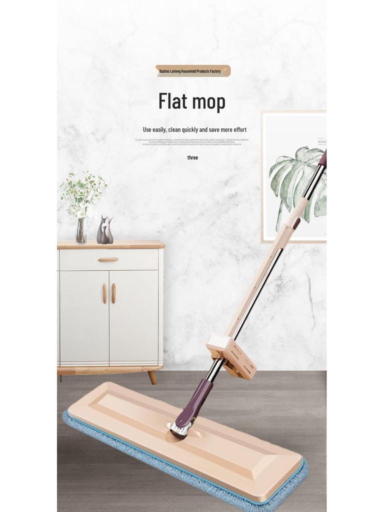 Dropshipping-Ready Rotating Mop: Hands-Free, One-Wipe Clean with Large Flat Panel for Effortless Household Cleaning