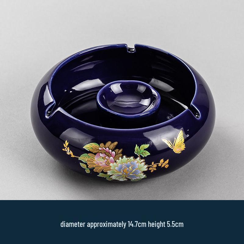 Large Vintage Ceramic Ashtray: Luxury Retro Decor for Home or Office