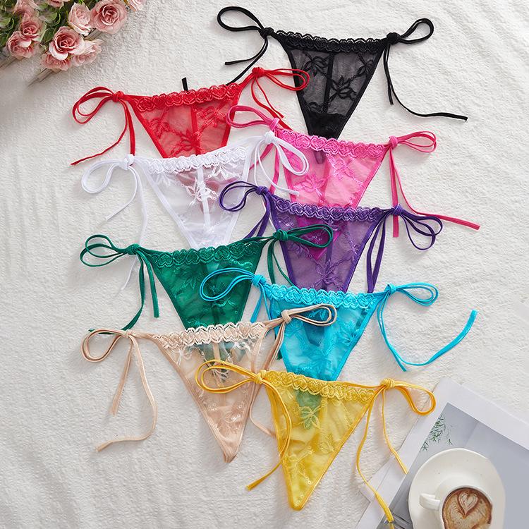 Damen Frühling und Sommer Sexy Transparentes Spitzen-Bindungs-String-Unterwäsche