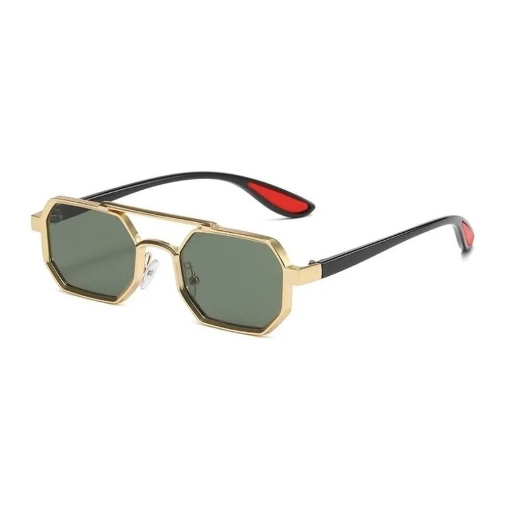 Gradient Unisex Polarized Sunglasses Indian Style Anti-UV Glasses Double-bar Square Sunnies  Party