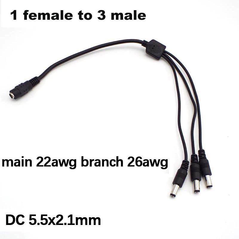 5.5x2.1mm DC 5v 12v 1 Female To 2/3/4/5/6/8 Way Male Power Supply Splitter Cable Adapter Connector Cord For Strip Light Camera