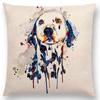 Watercolor Animals Cushion Cover Portrait Head Bighorn Lion Leopard Tiger Bear Eagle Horse Dogs  Home Sofa Throw Pillow Case