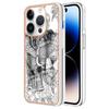 Suitable for iPhone15 mobile phone case 14plus cartoon painted electroplating anti-drop case 13Pro leopard print case