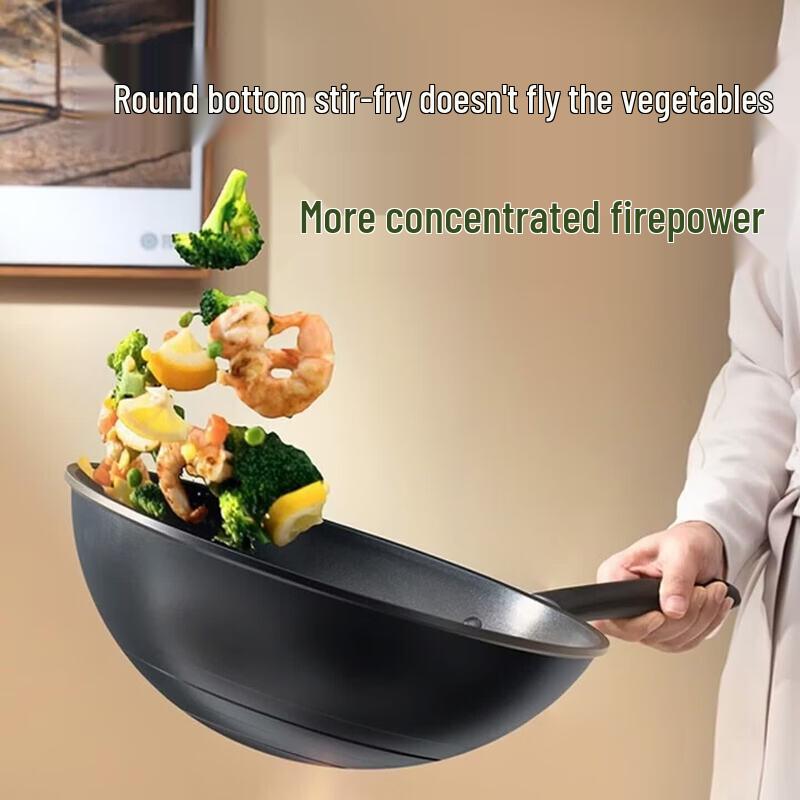 ASD 34cm Non-Stick Wok with Auxiliary Handle
