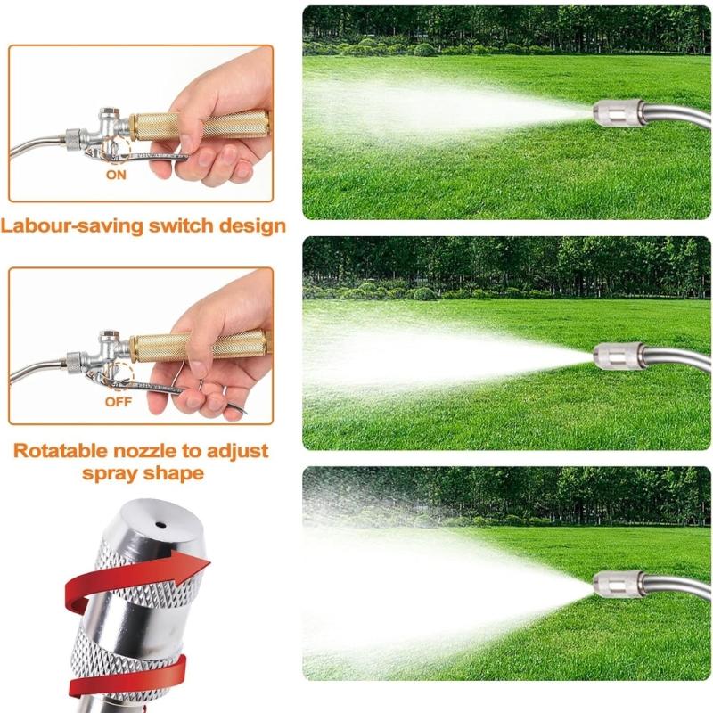 Professional Garden Water Spray Guns Long Alloys Sprayer Wand With Lockable Handle And Antislip Grip Plant Watering