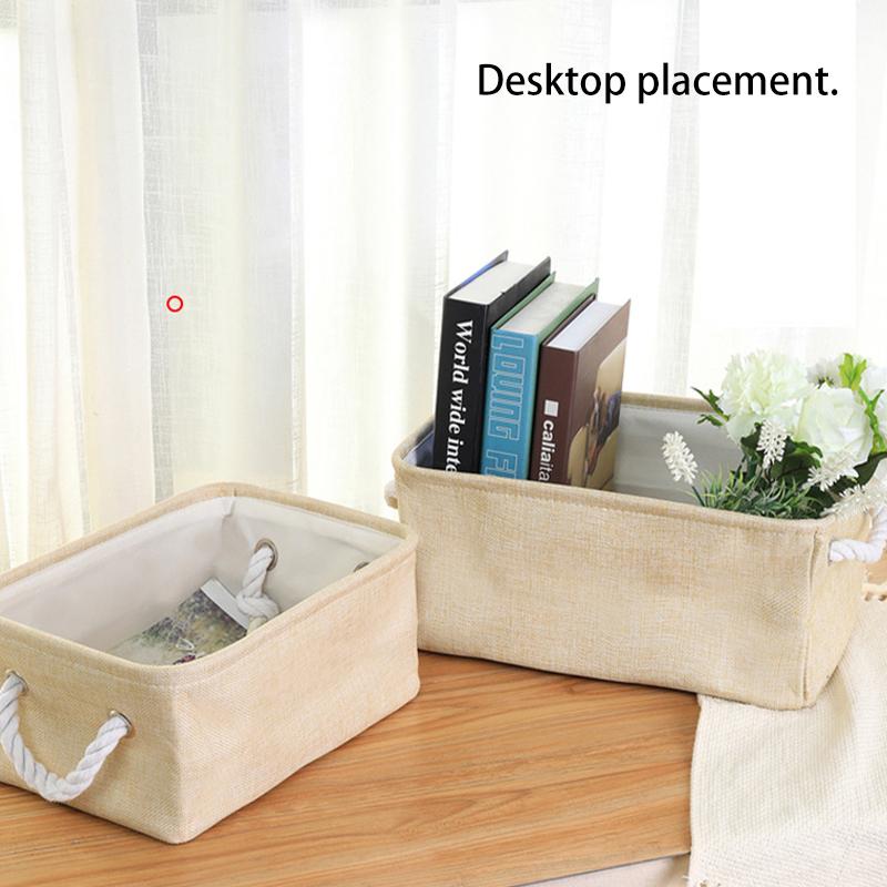 Fabric Storage Basket Home Clothes Toys Sundries Storage Box Foldable Canvas Open Storage Case With Handle Home Organization