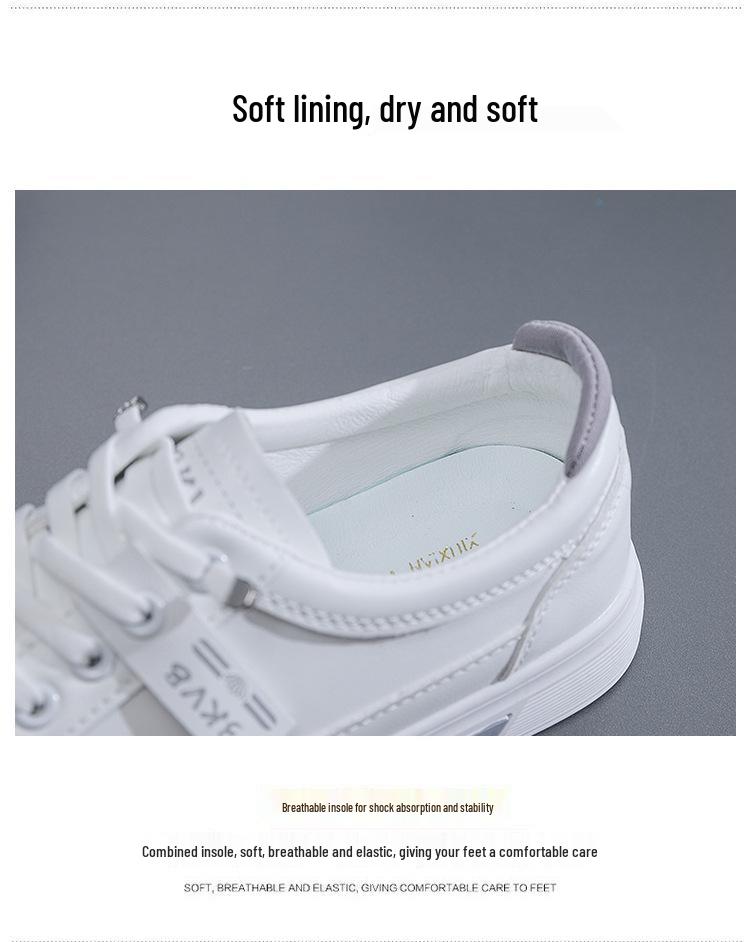 2025 Spring Korean Fashion Women's Non-Slip White Soft Sole Trendy Board Shoes