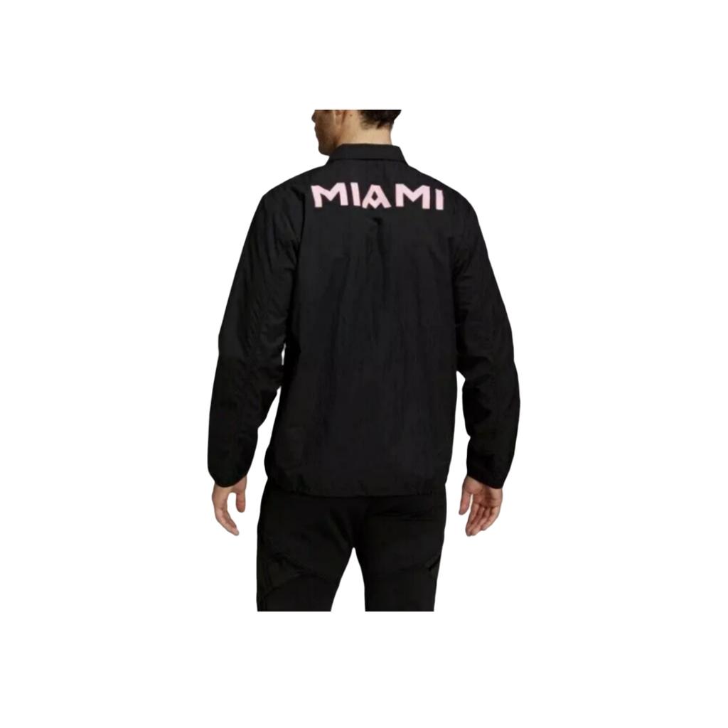 Adidas Kurtka męska z nadrukiem logo liter, ostrym kołnierzem, długim rękawem, czarna HB8485