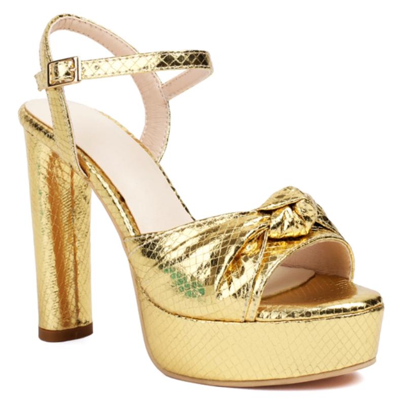 Luxury Gold Women's Sandals Shoes Summer 2025 Sexy Platform Silver Green Pink High Heels Ankle Strap Dance Wedding Shoes Ladies