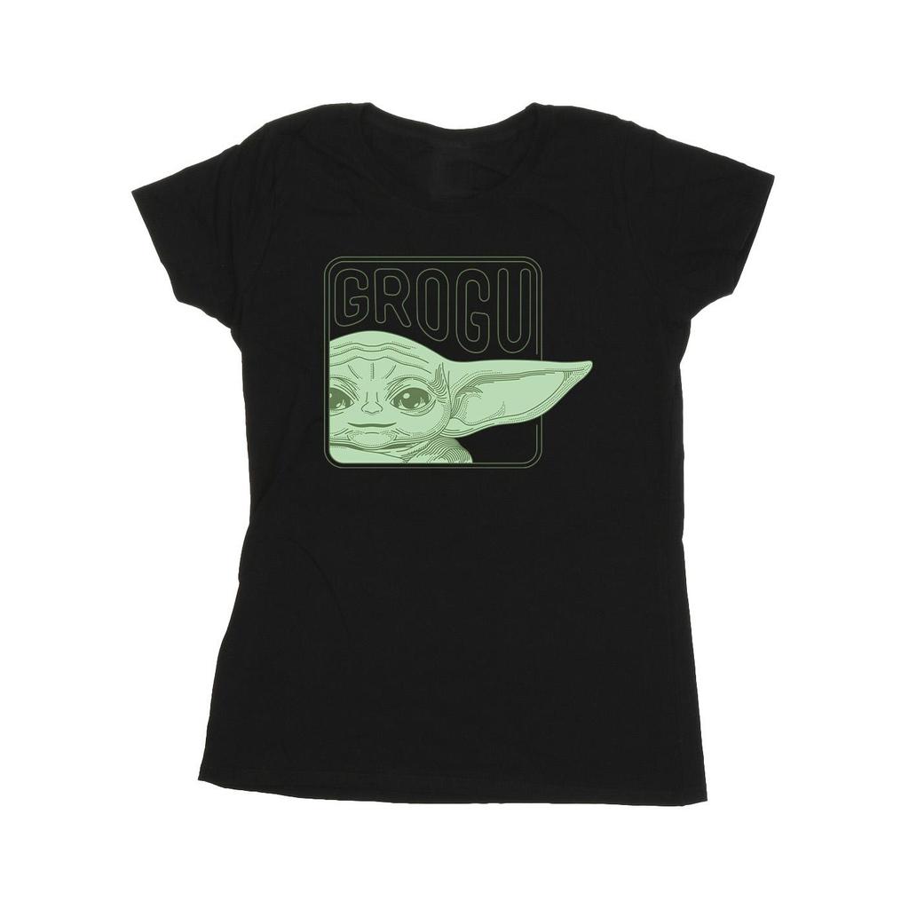 Star Wars Womens/Ladies The Mandalorian Grogu Box Cotton T-Shirt