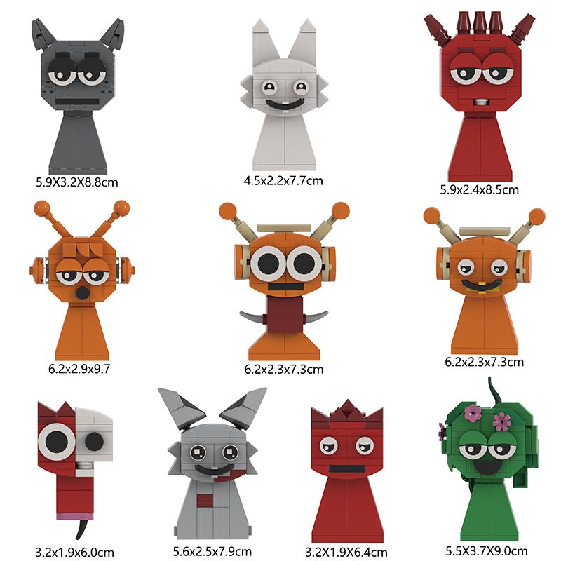 Set di blocchi da costruzione Sprunki Oren,Raddy,Clukr,Fun Bot,Vineria,Grigio,Brud,Garnold OWAKCX,Cielo,Sig.. Giocattoli Modello Sole Regali per Bambini