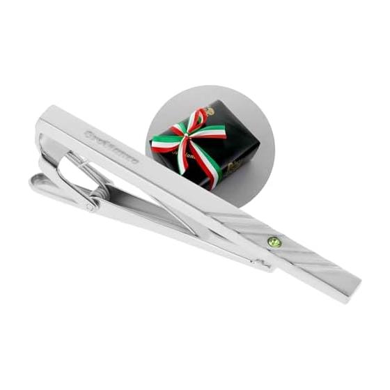 [Gift wrapped] Orobianco tie pin birthstone August-Peridot Silver ORT587 A-08 Orobianco