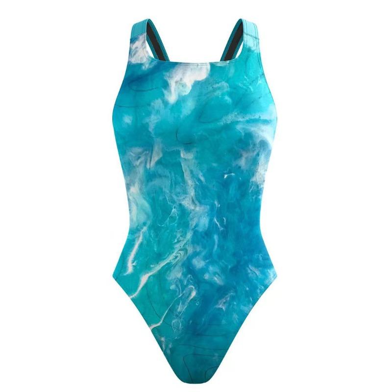 New European and American One-piece Bikini Digital Printing Swimsuit Tight Racing Swimsuit Women