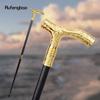 Golden Wolf Head Flower Totem Relief Walking Cane Fashion Walking Stick Gentleman Crosier Knob Walking Stick 93cm
