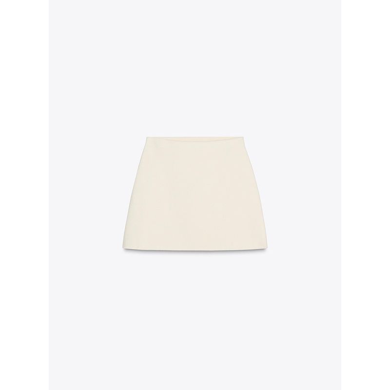 

Za2025 Spring New Women s Clothing round Neck Long Sleeves Outwear 5536031 High Waist Mini Skirt 5536033 Creamy-white overskirt L