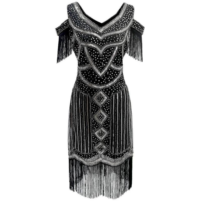 SXL Gatsby Vintage Evening Dress Tassel Dress High-end Banquet Party Sequin Dress