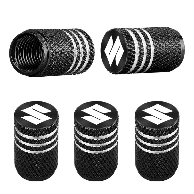 Bouchons de valve de pneu en aluminium anti-poussière pour Suzuki Jimny, Grand Vitara, SX4 et Swift.