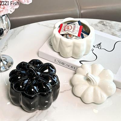 Pumpkin Shaped Storage Jar Creative Candy Storage Jar Ornaments Girl Room Earrings Ring Jewelry Organizer Home Storage Tool