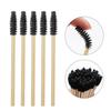 Portable Bamboo Eyelash & Eyebrow Brush Set with Nylon Bristles