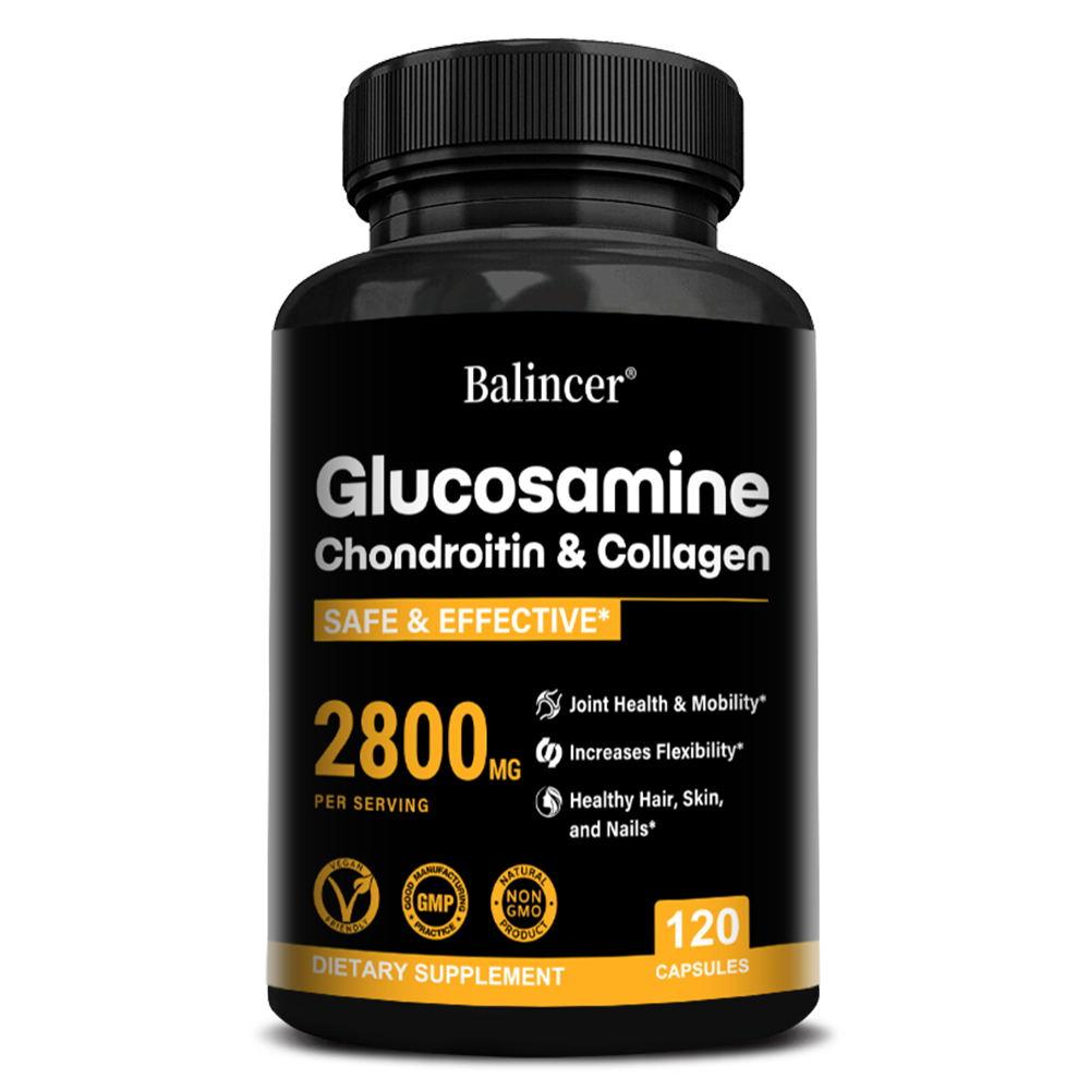 Glucosamin Nahrungsergänzungsmittel, Mit Chondroitinsulfat, Kollagenpeptid, 120 Kapseln