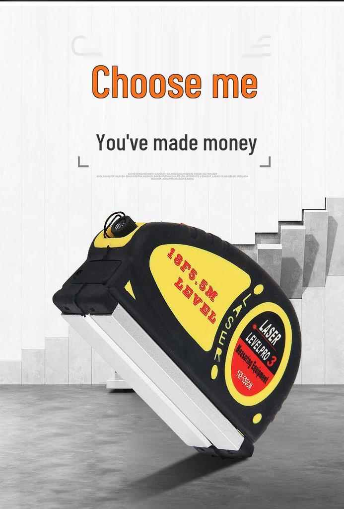 Multi-Functional Infrared Laser Level and High-Precision Tape Measure Tool