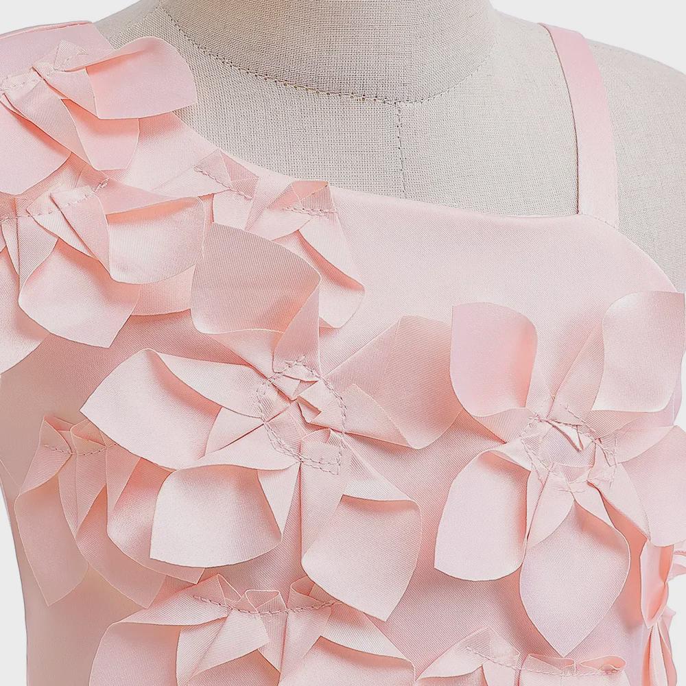 Kwiatowa tiulowa sukienka księżniczki na jedno ramię dla dziewczynek