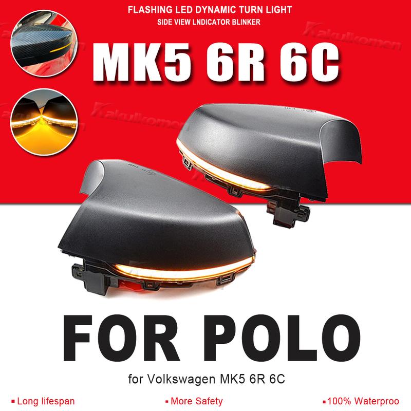 Für Volkswagen VW POLO MK5 6R 6C 2009-2013 2014 2015 2016 2017 Dynamischer LED-Blinker Seitenflügelspiegel Blinker
