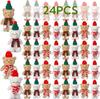 12-60 Stück Weihnachten Stofftiere Mini Teddybären Großpackung Weihnachts-Plüschtiere für Weihnachtsfeier Gastgeschenke Weihnachtsbaumschmuck