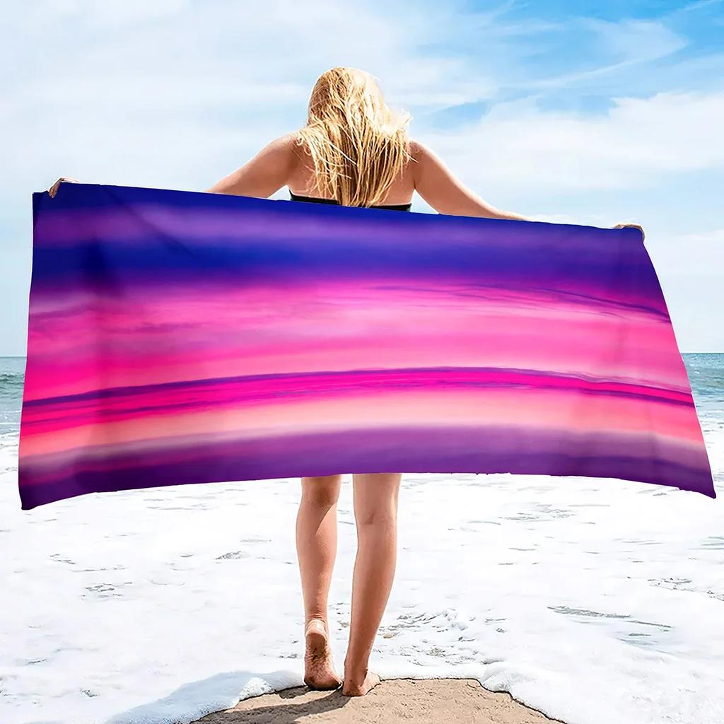 Beach Towel Oversized Travel Beach Towels Blanket Sand Free Quick Dry Absorbent Pool Towels Hawaiian Beach Bath Towel Pink Sky