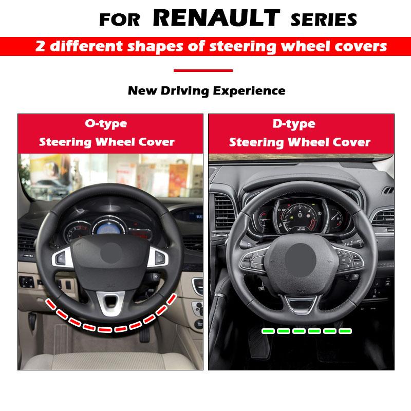 Pentru Renault Duster Kaptur Logan Megane Sandero, piele ultra subțire, husă pentru volan auto, accesorii antiderapante pentru interior