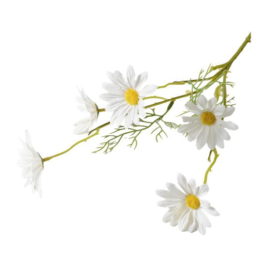 Artificial Flowers 5-Head Artificial Dutch Chrysanthemum & Daisy Bouquet 52cm Silk Faux Flowers for Wedding Holiday Home Decor Photography Props