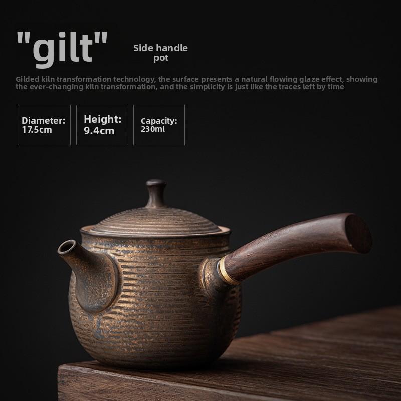 

Retro Side Handle Teapot, Home Kung Fu Tea Set with Filter and Anti Scald Tea Maker