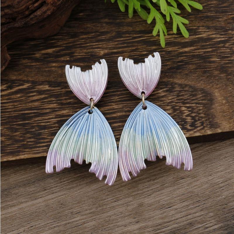 New Enamel Geometric Flower Stud Earrings Women's Fashion Simple Irregular Flower Summer Versatile Earrings