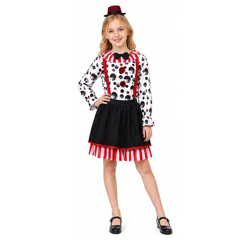 Déguisement Clown Halloween Enfants Thème Cirque Robe Cosplay Tenue Unisexe Style Rue
