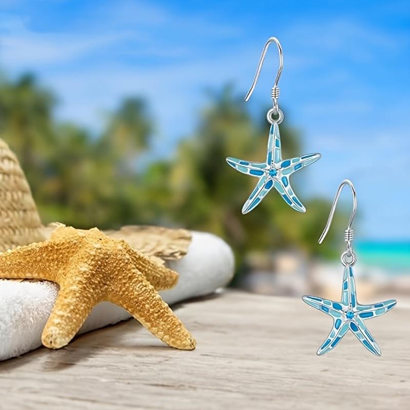 1 Pair Beach Style Drop Earrings, Blue Fruit…