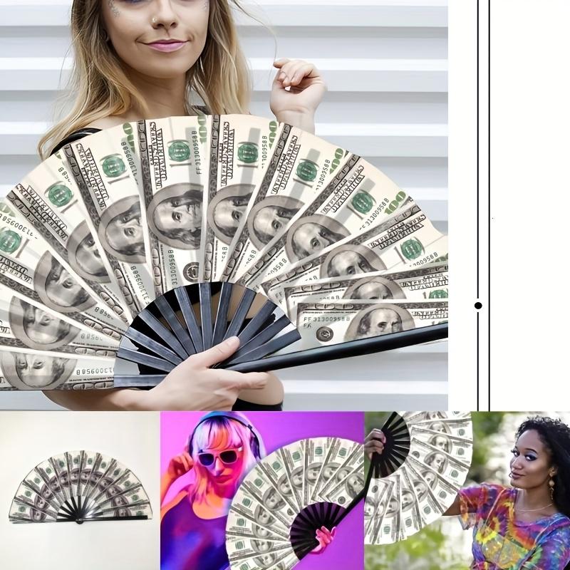 Dollar Bill Print Folding Fan, Creative Gift Fan, Portable Folding Fan, Fun Decorative  Summer Cooling Accessory