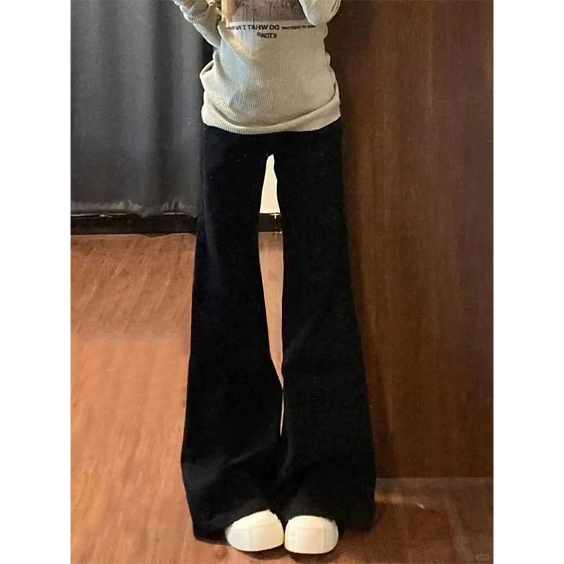 

MOJTA Women Spring Autumn Plus Size Casual Jeans Loose Pants Hight Waist Wide Leg Trousers 4XL чёрный