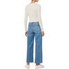 Calvin Klein Jean Jacquard Lettre Col en V Manches Longues Tricot Top Femme tops Blanc cassé J224287