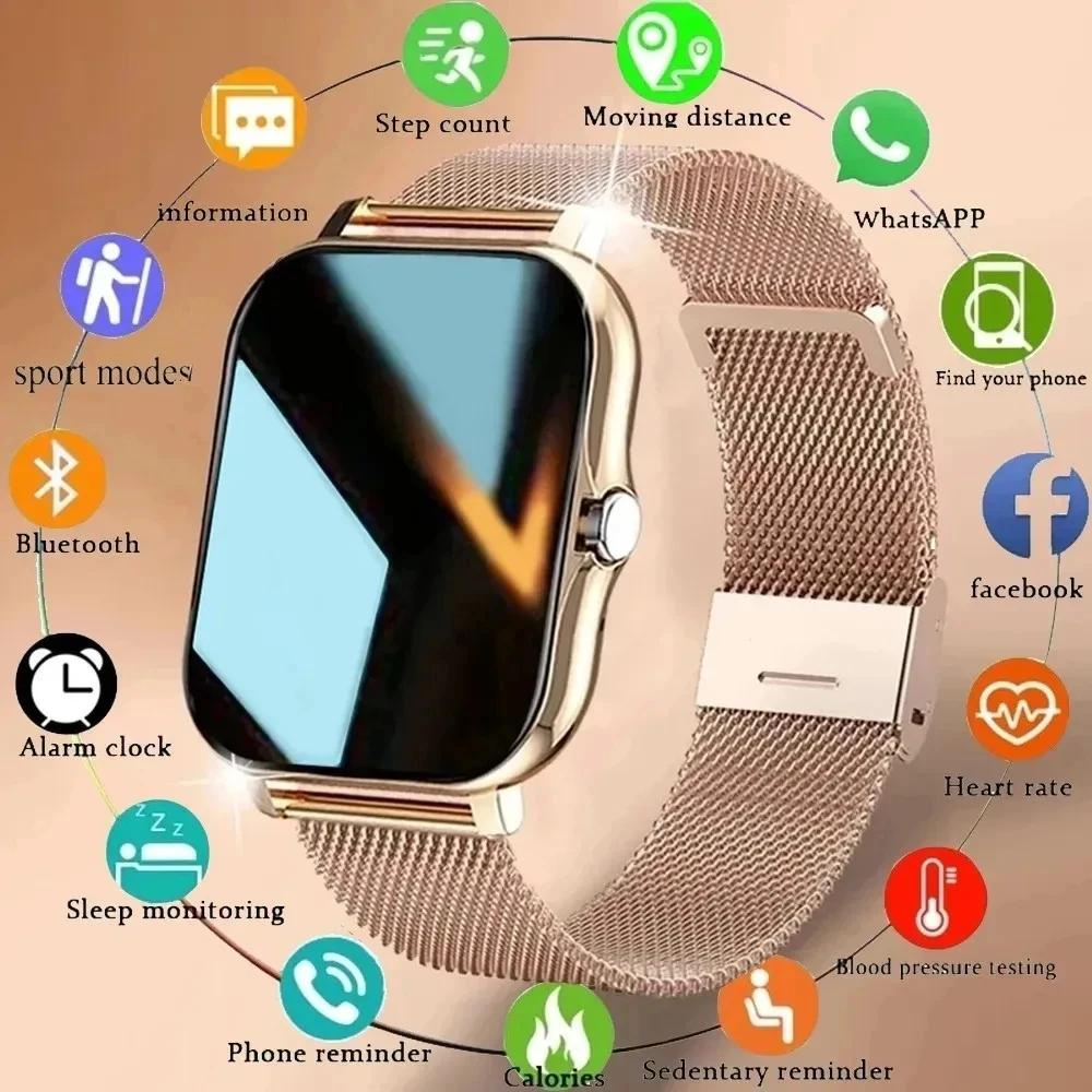 2024 New Smart Watch For Men Women Full Touch Screen Sport Fitness Watches BT Call Digital Smartwatch Wristwatch