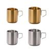 Pack Of 4 Rustproof 304 Stainless Steel Cups Suitable For Coffee And Tea Insulated Double Wall Drinkware