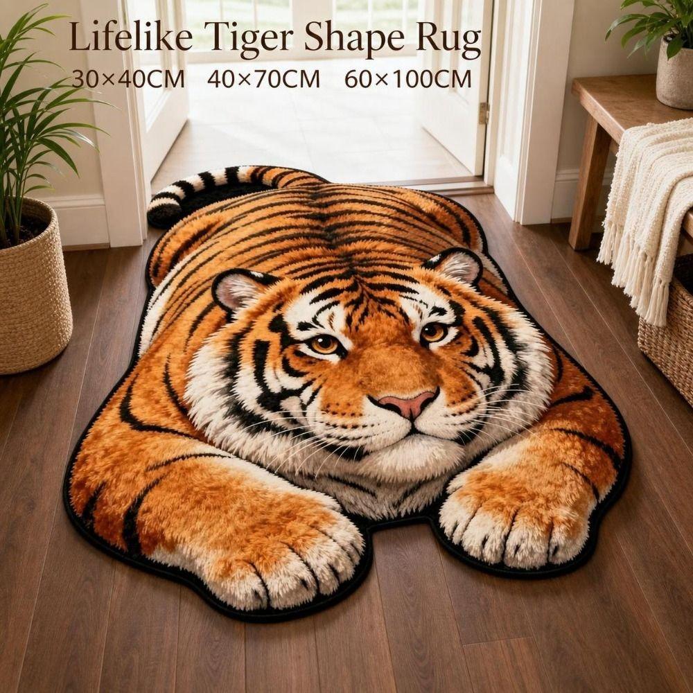 Multiple Sizes Bathroom Carpet Tiger Shape Bedside Rug Creativity Bedroom Floor Mat  Home Decor