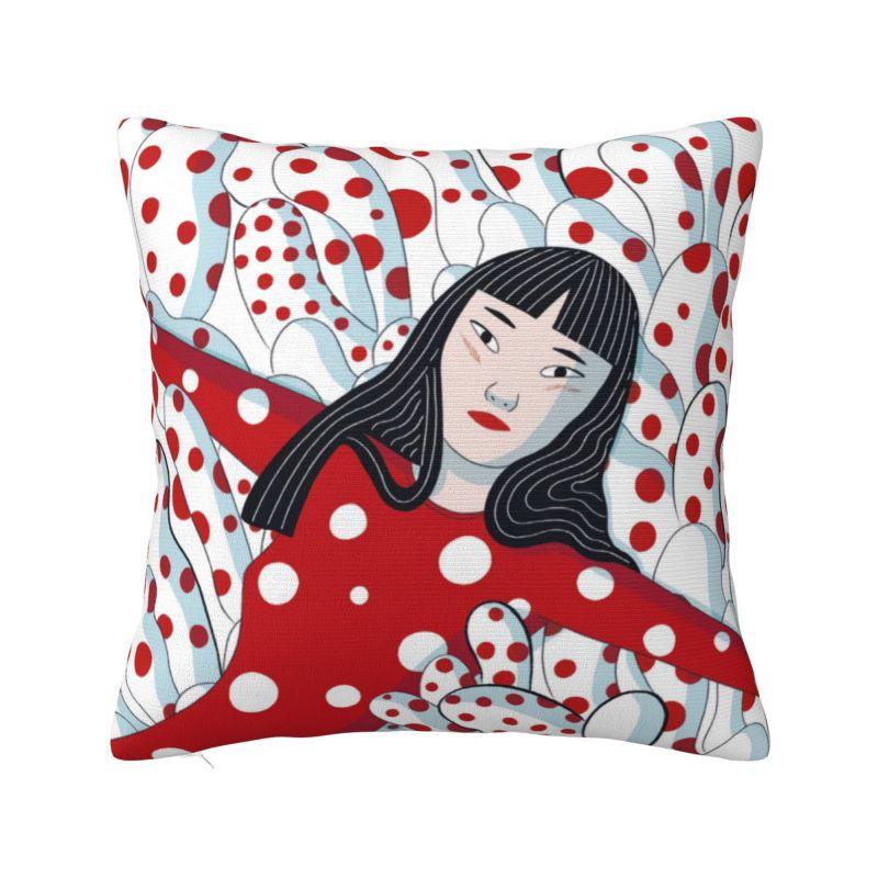 Luxury Yayoi Kusama Abstract Art Pumpkin Cushion Covers 45x45cm Velvet Pillow for Sofa Car Square Pillowcase Home Decorative