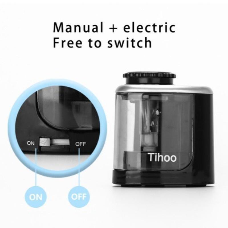 Apontador de lápis elétrico automático, interruptor de toque, apontador de lápis para lápis de 6-8mm e lápis de cor, escola, escritório, casa, papelaria